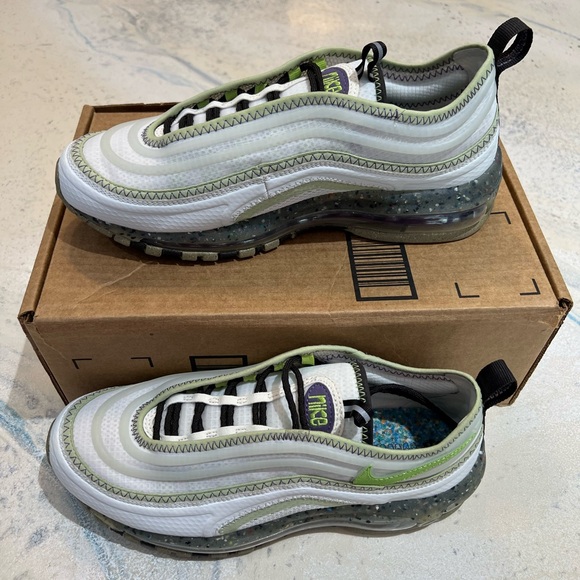 NEW AIR MAX TERRASCAPE MENS 97 RUNNING SHOES WHITE/GREEN DJ5019-002 SIZE 9 - Picture 1 of 6